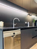 matte charcoal splashback